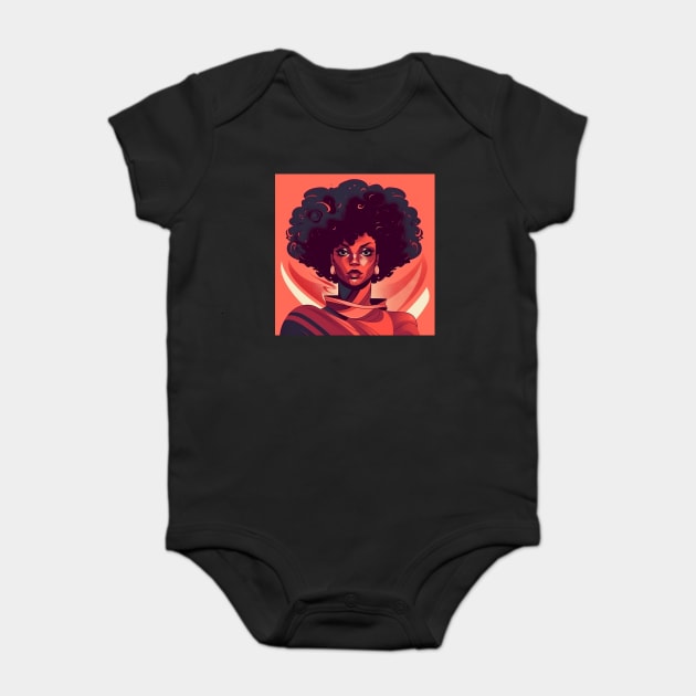 African Queen, Afro Superhero, Female Warrior, Black History Baby Bodysuit by logiamerch